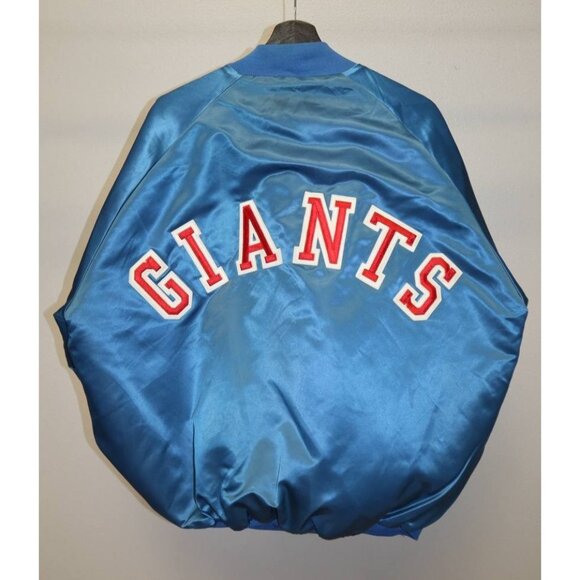 Vintage 80s NY Giants Chalk Line Satin Bomber Jacket Men’s 2XL